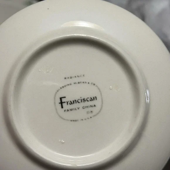 Vintage Franciscan Radiance Berry Bowls Set Of 4 USA Mid Century Green Rim - Picture 4 of 12